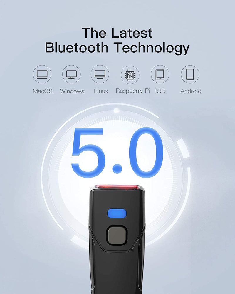 1D Bluetooth® 5.0 Pocket Barcode Scanner with 30m Transmission Range, BCST-41 - Inateck Office