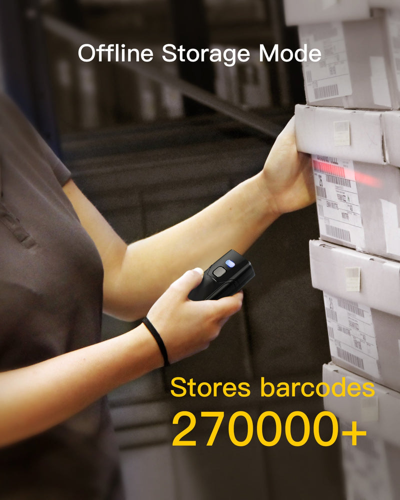 1D Bluetooth® 5.0 Pocket Barcode Scanner with 30m Transmission Range, BCST-41 - Inateck Office