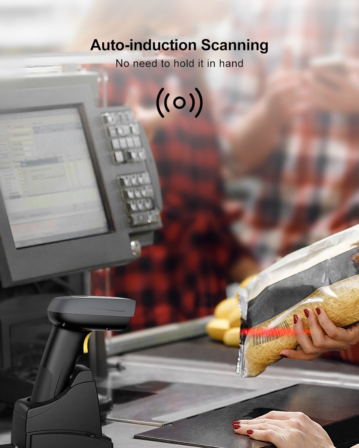 Inateck Wireless Bluetooth® 2D Barcode Scanner with Smart Base, BCST52