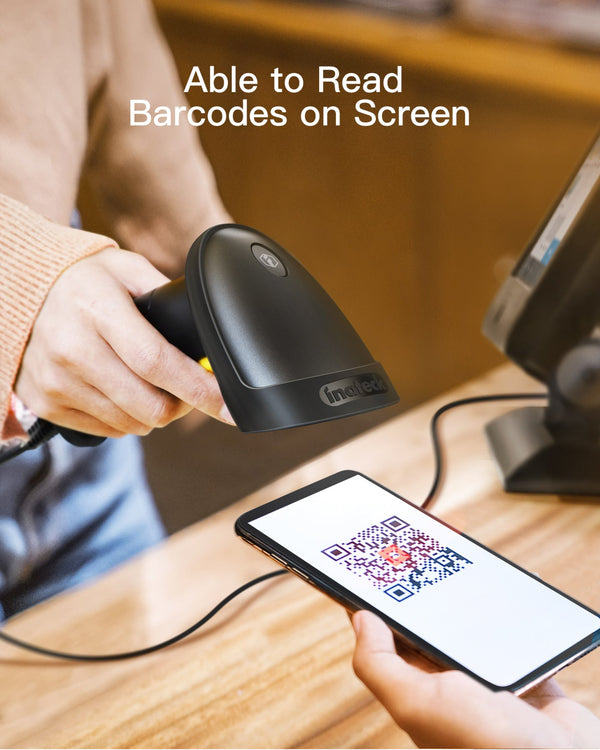 2D USB Corded Barcode Scanner with GS1 Code Support, BCST-53 - Inateck Office