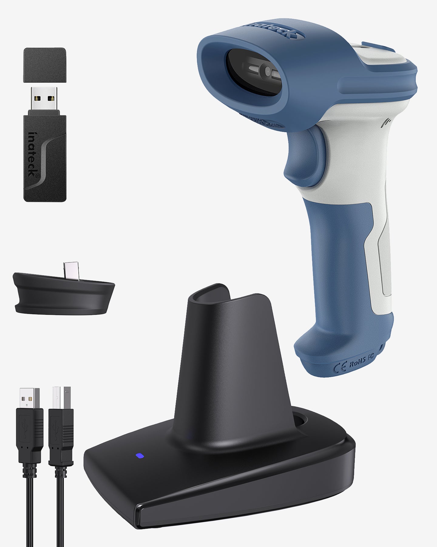 Bluetooth® 5.0 2D Barcode Scanner BCST73 + Charging Base BS04001