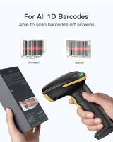 Inateck Officelab 1D Wireless Barcode Scanner with Smart Base, Screen Scanning, BS01002