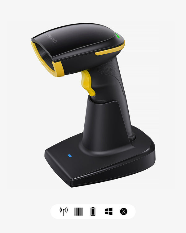 Inateck Officelab 1D Wireless Barcode Scanner with Smart Base, Screen Scanning, BS01002