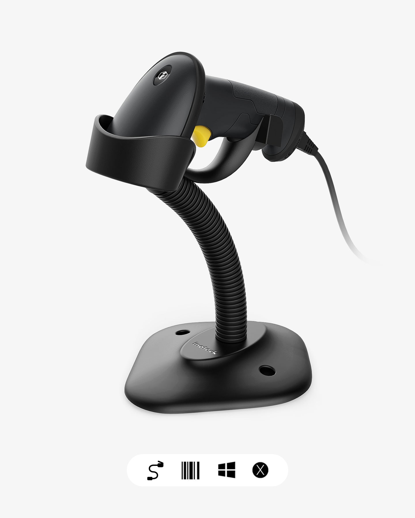 Inateck Corded 1D USB Barcode Scanner with Intelligent Stand, BCST-33 ...