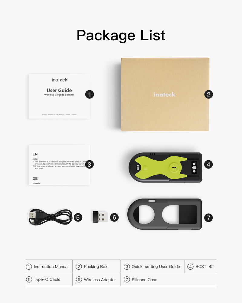 Lettore Codici A Barre Bluetooth Inateck BCST-21 - Portatile, Ricarica Mensile, Con APP E SDK Per Windows/Mac - Foto 2