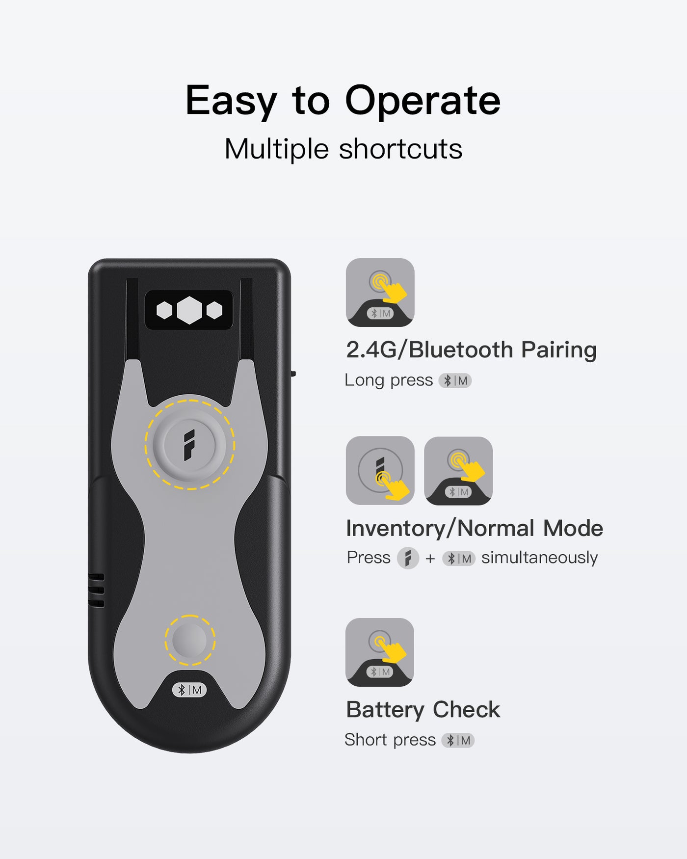 BCST-43, 1D Portable Barcode Scanner, 1200mAh battery – Inateck Office