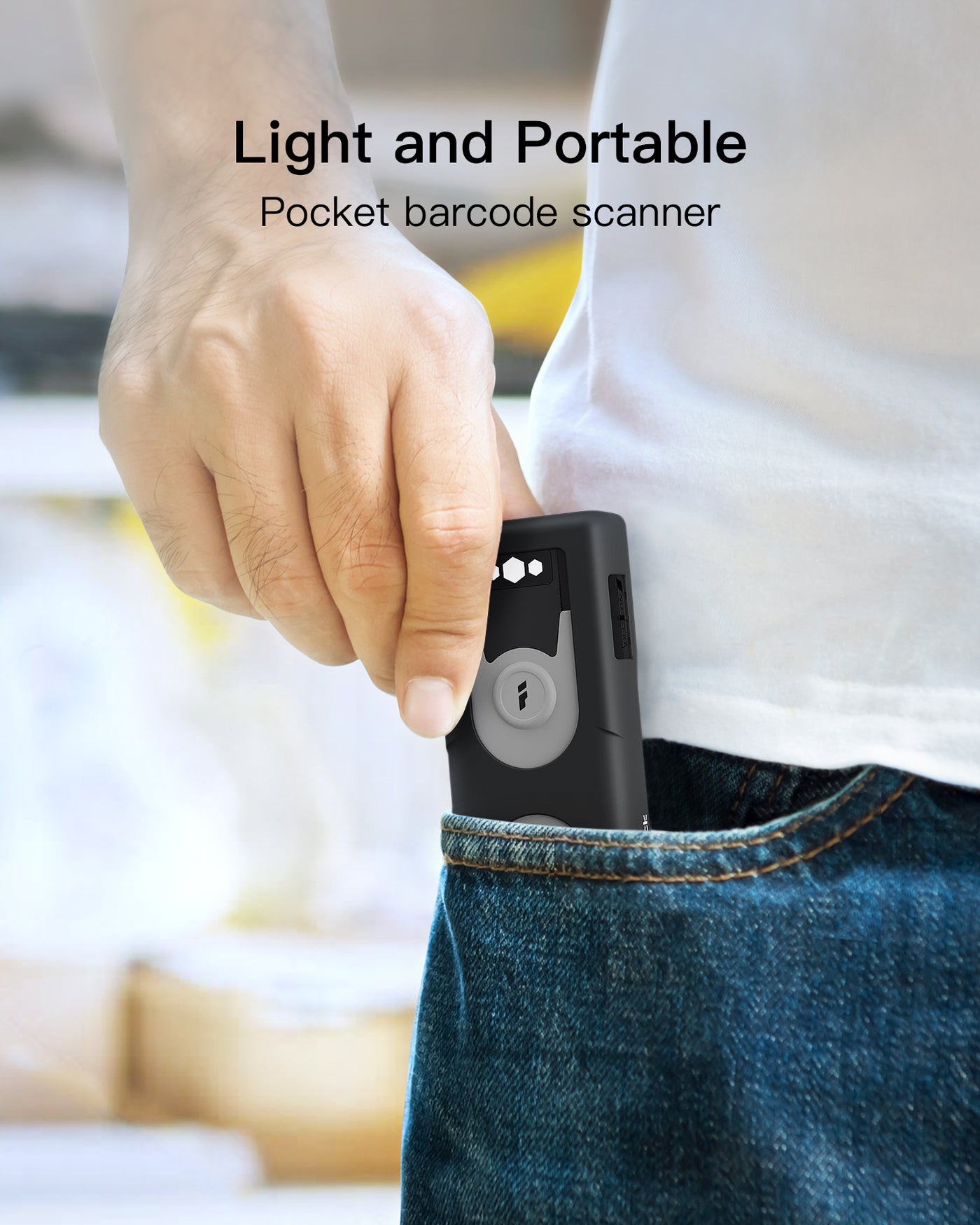 BCST-43, 1D Portable Barcode Scanner, 1200mAh battery – Inateck Office