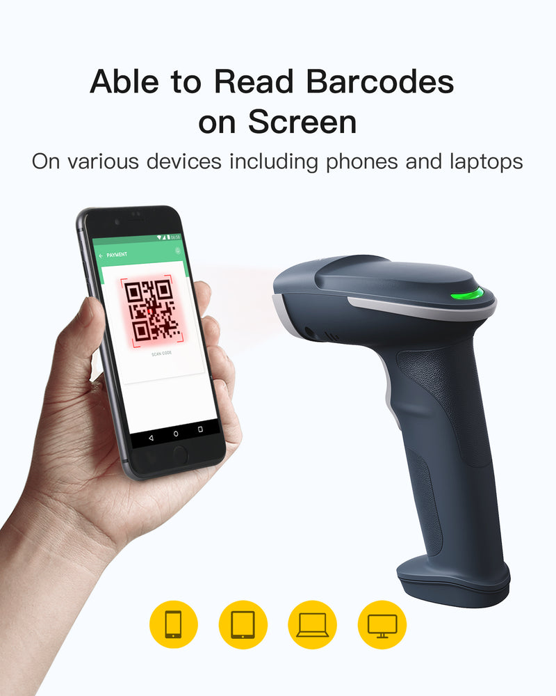 Inateck 2D Wireless Bluetooth® Barcode Scanner with High Decoding Ability, BCST-55-