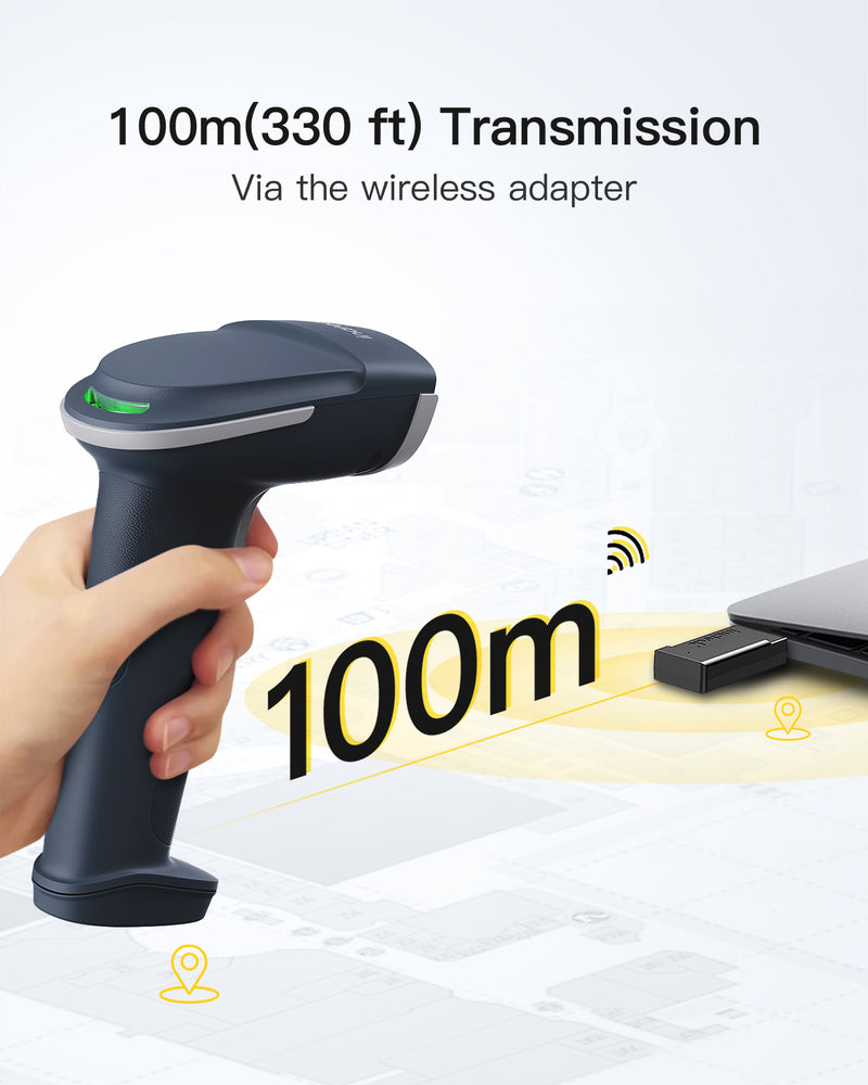 Inateck 2D 1D Scanner de Codes à Barres QR avec Base Intelligente