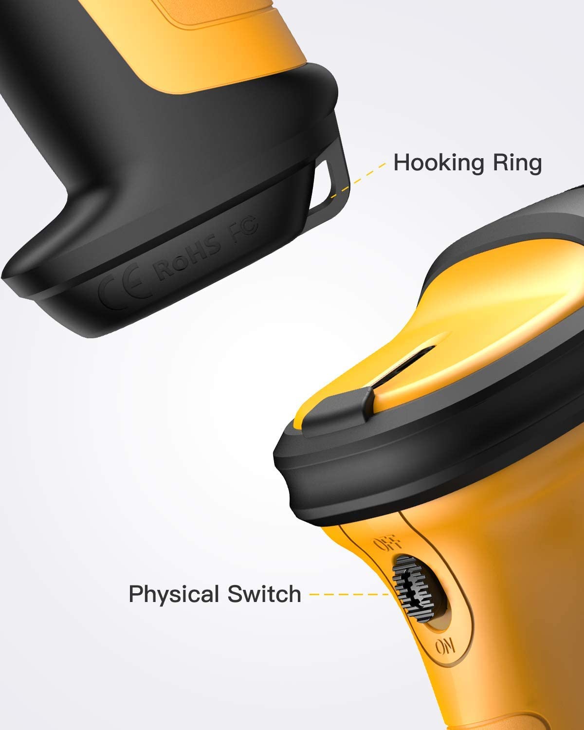 Inateck 2.4GHz Wireless 1D Barcode Scanner with 60m Range, P6 Inateck