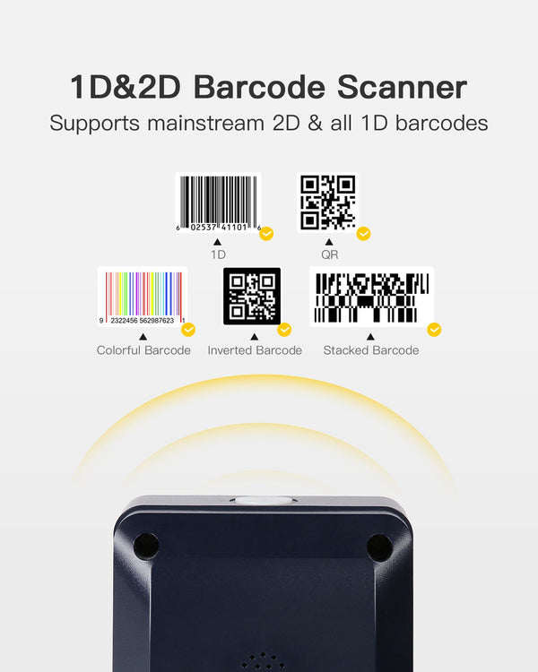 1D/2D Imager Presentation Omni-Directional Barcode Scanner, BCST-81 - Inateck Office