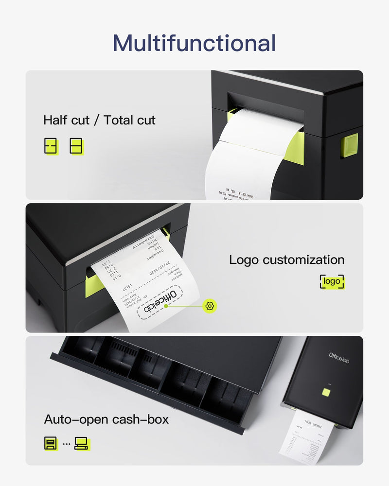 Receipt Thermal Printer with ESC/POS Support, PR02002 - Inateck Office