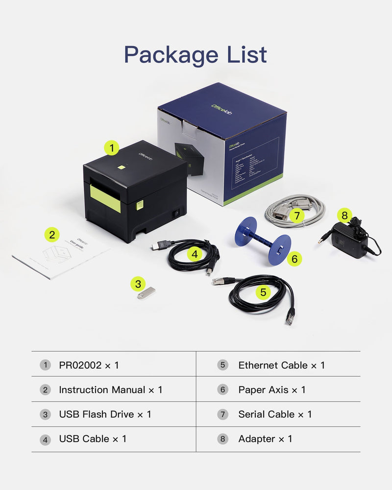 Receipt Thermal Printer with ESC/POS Support, PR02002 - Inateck Office