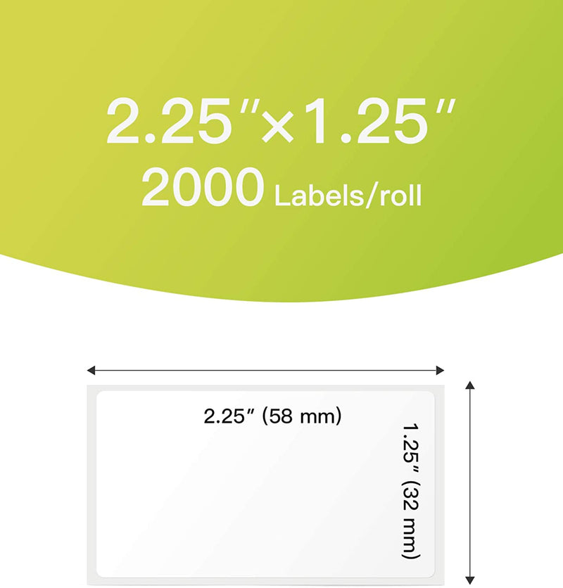 Thermal Direct Shipping Label, 2 1/4 Inch ×1 1/4 Inch, Waterproof Transportation Label, BPA/BPS Free, 1500 Labels × 6 Rolls TP02002-6 - Inateck Office
