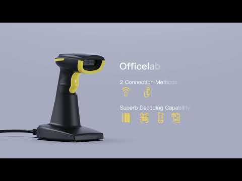 Officelab 1D Wireless Barcode Scanner with Smart Base, Screen Scanning, BS01002